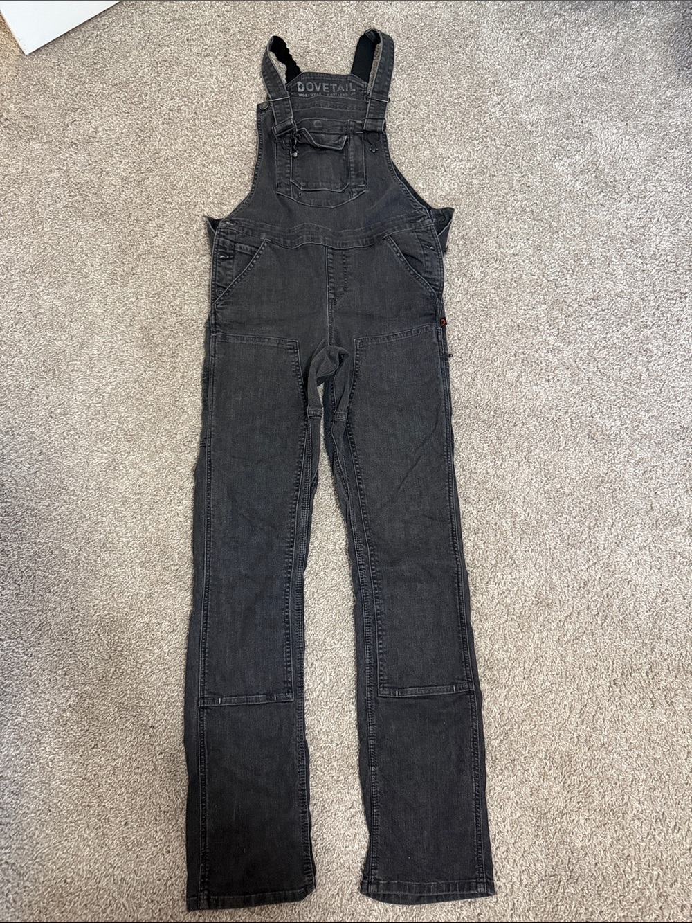 Dovetail Women's Black Denim Overalls